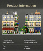 3230Pcs Cada City Paris Restaurant & House Architecture Building Blocks Set French Apartment Figures Bricks Toy for Kids Gift