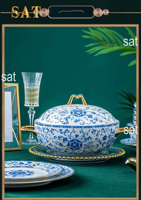 Wholesale European Simple Fengyu Classic Enamel Porcelain Dinnerware Sets