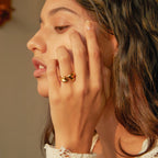 Delicate 18k Gold Plated Stainless Steel Asymmetric Love Heart Shaped Open Ring Light Cozy Rust Proof Bijoux Femme Gala Gift