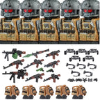 Military Special Forces MOC Building Block German KSK Special Forces Soldier Figure SWAT Army Gun Weapon Vest Backpack Brick Toy