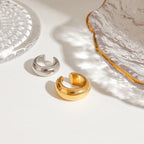 Zora Modern Minimalistisk 18K forgyldt rustfrit stål guldøreringe kombination sølv øreringe AB øreclips øreringe par