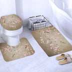 Chinese style Flowers and Birds Waterproof Shower Curtain Set Toilet Seat Cover Bath Non-Slip Mat Rug Carpet Bathroom Decor