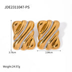 Geometri 18K forgyldt multi-form matchende farve tekstur øreringe blandet ørering Anti allergisk tofarvet statement smykker