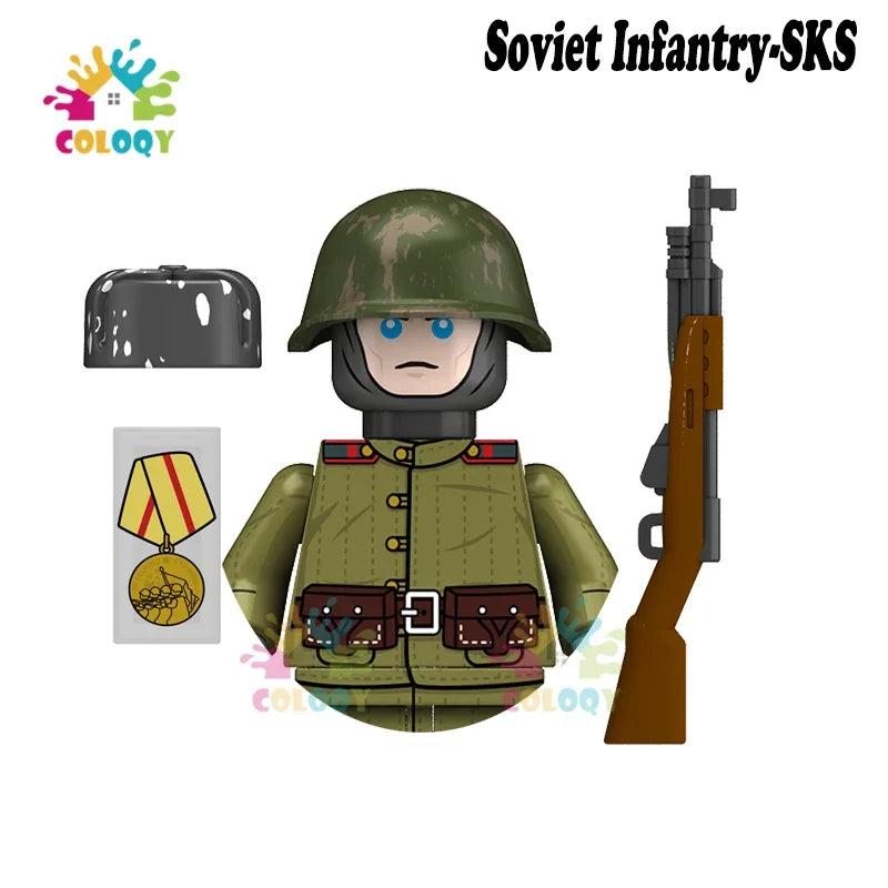 Kids Toys WW2 Soldiers Building Blocks Military Army Mini Action Figures Toys For Kids Christmas Gifts For Boys Birthday Gifts