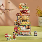 LOZ Japanese Mini Block Street View Folding Food Street Octopus Barbecue Ice Shop Assembly Building Block Toys Christmas Gift