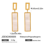 گوشواره‌های آویز مربع شیک از جنس فلز استیل ضدزنگ با روکش 18K PVD جلوگیری از حساسیت زیورآلات جذاب گوش