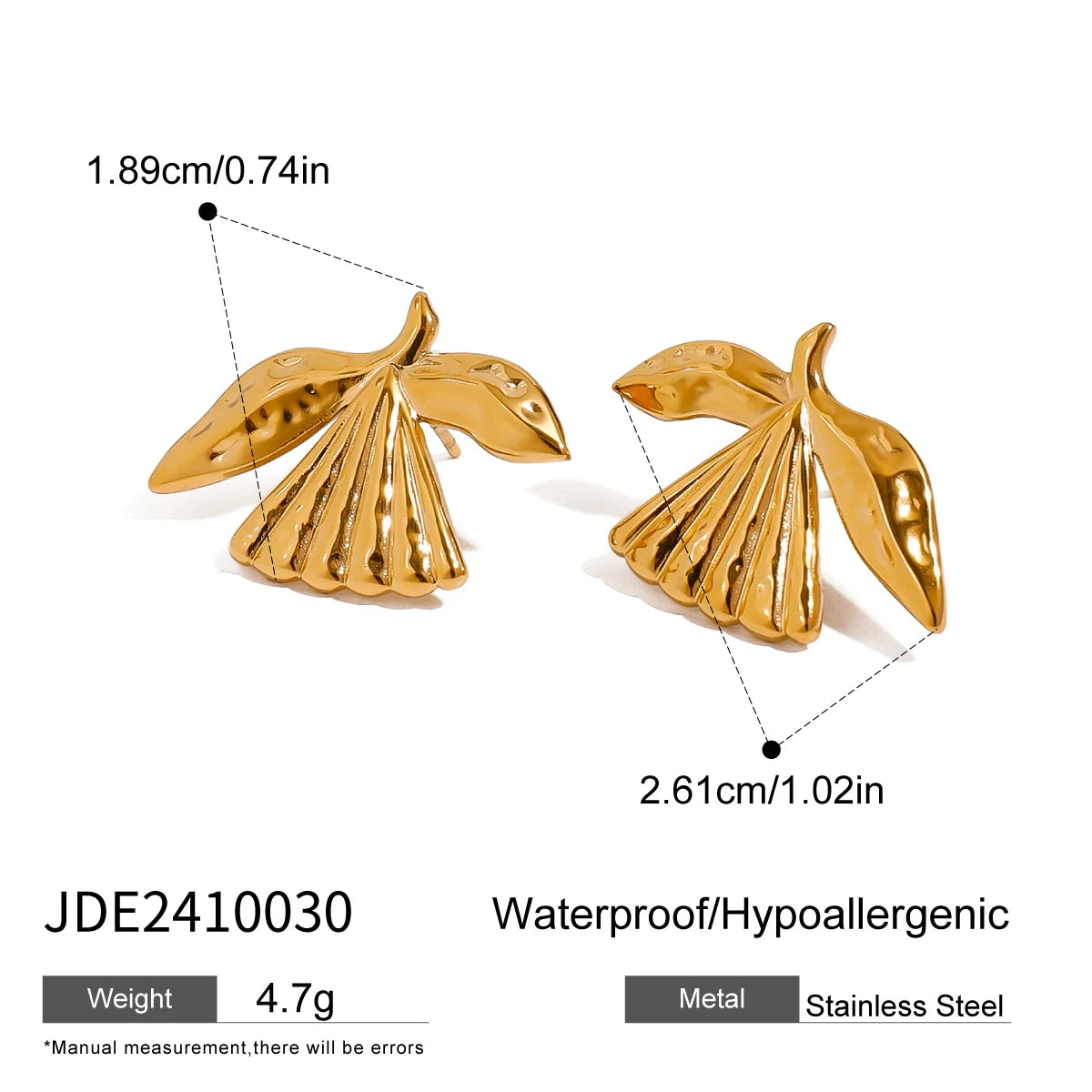 Minimalist 18k Gold Plated Smooth Pigeon Earrings Stainless Steel Women Rust Proof Anti Allergic Gala Gift Jewelry Bijoux