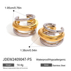 Creative 18K forgyldt rustfrit stål Geometrisk farvematchende øreclips-serie Dame vandtætte attraktive smykker