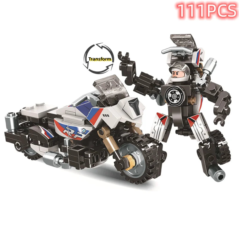 Technical Expert Famous Motorcycle Ninja Building Blocks Mini Model Action Figures Simulation Locomotive Transformation Toy Gift