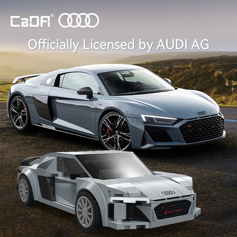 CaDA Officially Licensed 1:24 Building Block Car Set/Formula Racing Car/Classic Retro Car/Supercar/Off-Road Vehicle/Audi R8