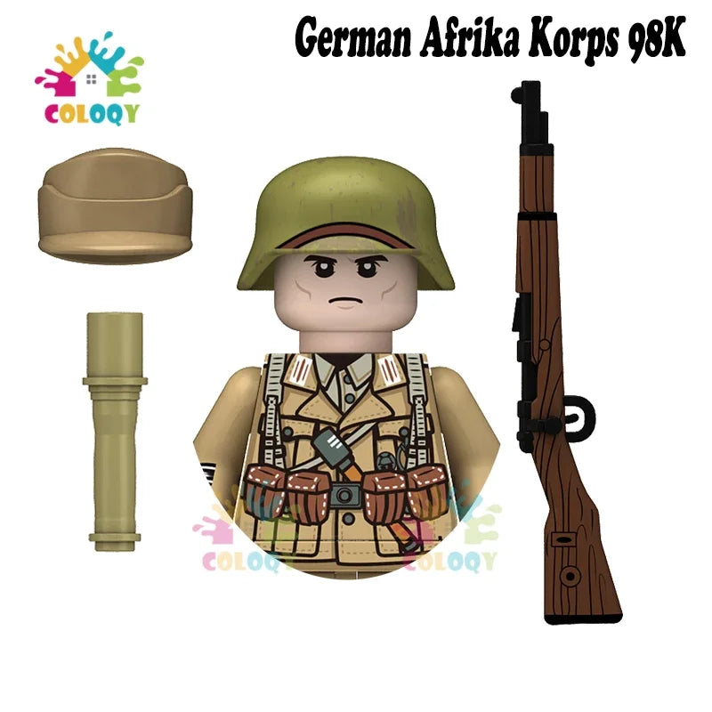 Kids Toys WW2 Soldiers Building Blocks Military Army Mini Action Figures Toys For Kids Christmas Gifts For Boys Birthday Gifts