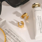 Creative 18K Goud Vergulde Roestvrijstalen Geometrische Paar Bloem Oorclip Dames Anti Allergische Sieraden Gala Geschenk