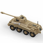 WW2 Military Army Soldiers World War 2 Sd.Kfz.234 Heavy Armored Vehicle Model Building Blocks Bricks MOC Children's DIY Toys