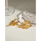 18K PVD-belagt mode geometrisk stor tang hummerformede øreringe rustfrit stål kvinder forebygger allergi Stilfulde smykker