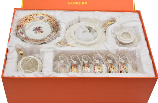 karosa royal style golden luxury 98 pcs dinner sets bone china dinner set dinnerware sets