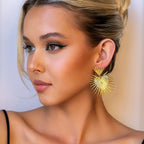 Trendy 18k Stainless Steel Vintage Exaggerated Ginkgo Biloba Leaf Earrings Prevent Allergy Charm Daily Jewelry Party Bijoux