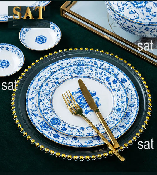 Vente en gros de services de vaisselle en porcelaine émaillée classique Fengyu simples européens