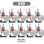 10Pcs/Set Historical Medieval Sparta Heroes Crusader Roman Soldiers Building Blocks Military Action Figures Bricks Toys For Kids