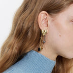 Minimalistische 18k vergoldete Edelstahl-Hammerkorn-Liebe-Herz-Quasten-Ohrringe für Frauen, allergiepräventiver Charmschmuck