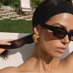 18K goud vergulde roestvrijstalen gladde geplooide waaier-vormige oorbellen dames charms metalen textuur waterdichte sieraden gala cadeau