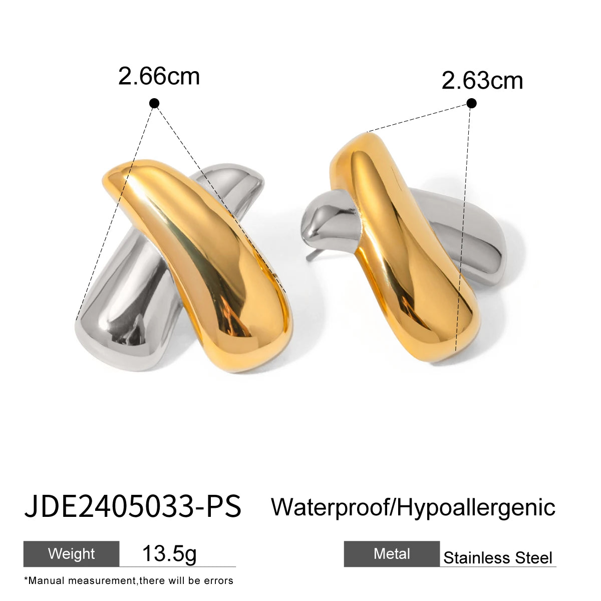 18K PVD-beschichtete Edelstahl-Ohrringe mit unregelmäßigen Erhebungen in Farbangleichung, geometrisch, wasserdicht, exquisite Schmuckgeschenke für Frauen