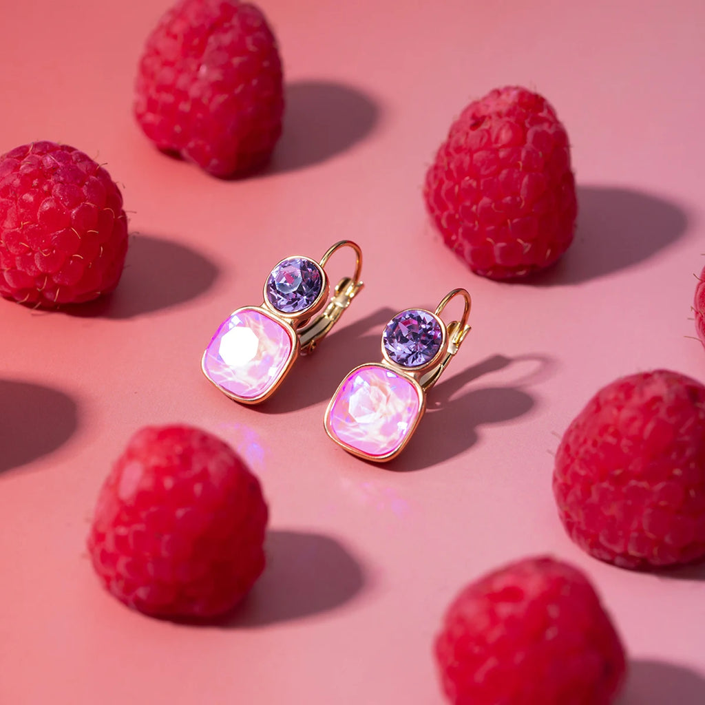 Hot Style 2024 rustfrit stål geometriske flerfarvede zirkonøreringe åbne ringsæt 18K guld vandtæt belagte alsidige smykker