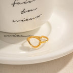 2023 Mode Ringe Edelstahl Design Anlaufgeschützt 18K Gold Beschichtet Transparent Umweltfreundlich Harz Damen Schmuck Geschenk