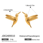Peace Dove Retro Bird Tassel Earrings Brooch 18K PVD Plated Women Stainless Steel Anti Allergic Rust Proof Stylish Jewelry