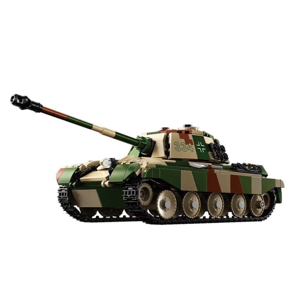 Military WW2 MOC Army Main Battle Tank Armored Vehicle Fighter Soldiers Figures Building Blocks Bricks Set For Children Toys