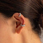 Couleur acier Acier inoxydable Luxe discret Clips d'oreille épais en forme de C Minimaliste Résistants au ternissement Bijoux d'oreille pour femmes Cadeau de fête