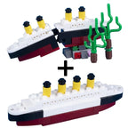 DIY Mini Model Bricks Cruise Ship Cargo Ship Submarine Building Blocks Sea Vessel Titanic Boat Scene Matching Kids Children Toys