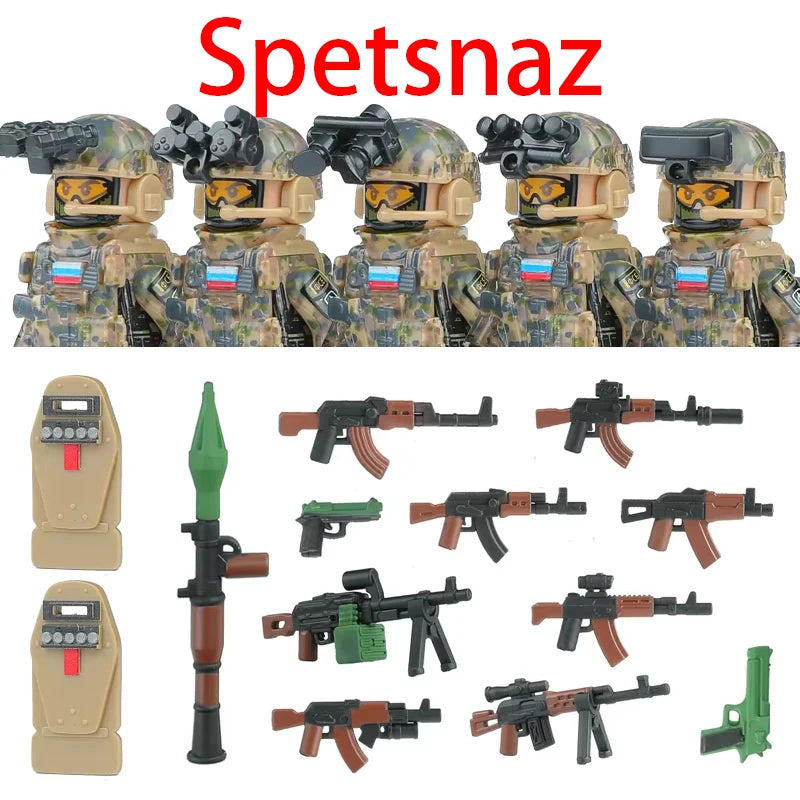 Military Special Forces MOC Building Block German KSK Special Forces Soldier Figure SWAT Army Gun Weapon Vest Backpack Brick Toy