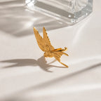 18K glad vredesduif verstelbare open ring dames trendy roestvrijstalen bedel anti allergisch roestvrij sieraden gala cadeau