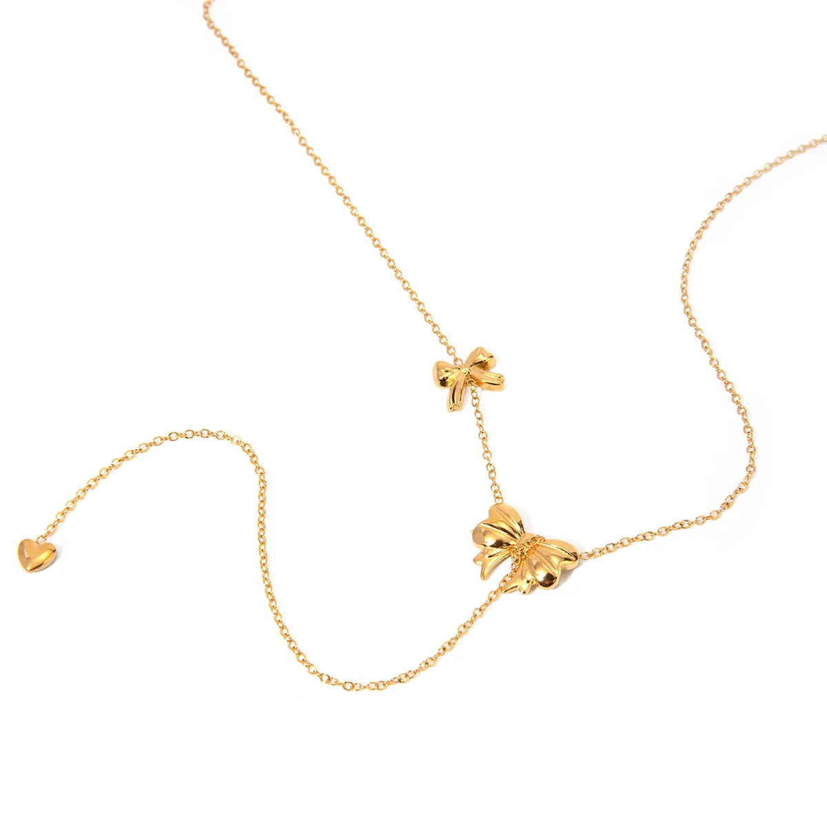 Trendy 18K PVD belagt rustfrit stål Delikat Bowknot Y Halskæde Kæde Damer Vandtæt højkvalitets charme Stilfulde smykker