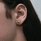 Minimalist 18k Gold Plated Stainless Steel Love Heart Gold Silver Color Matching Earring Women Anti Allergic Rust Jewelry