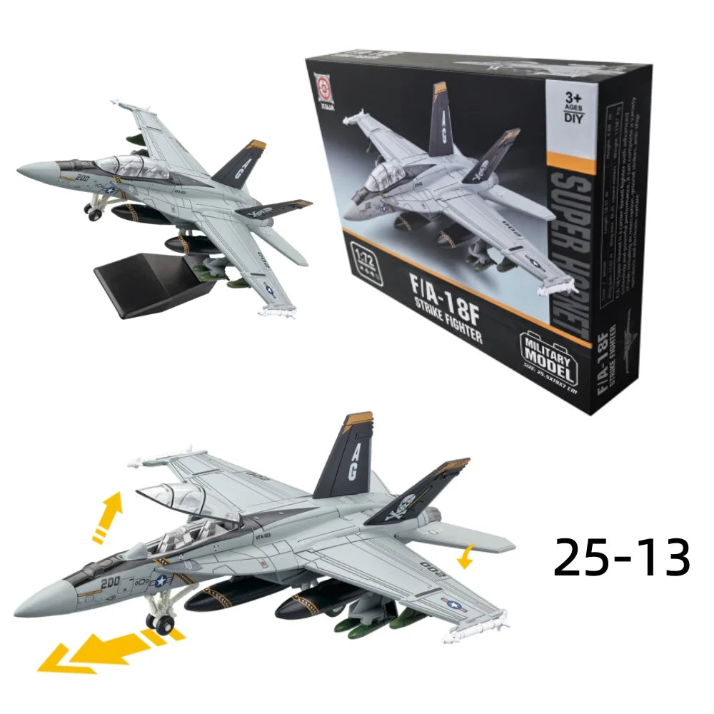 1:72 Creative Military Series Building Blocks US F-18 Super Hornet Attack Aircraft Model Fighter Jet Toys For Boys Xmas Gifts