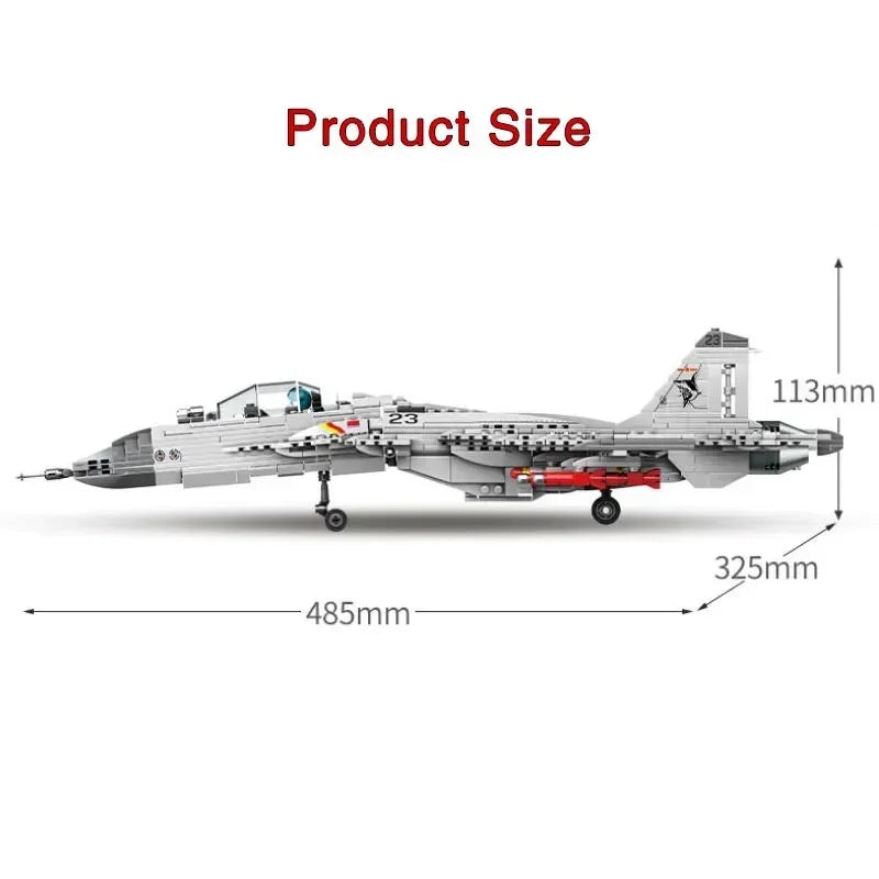 1186pcs Military Chinese J-15 Carrier Fighter Aircraft Flying Shark Model Building Blocks Plane Bricks for Children Boy Toy Gift