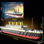 4000+Pcs Titanic Model Cruise Ship Building Blocks MOC Boat Bricks Collection DIY Construction Toys for Children Gift