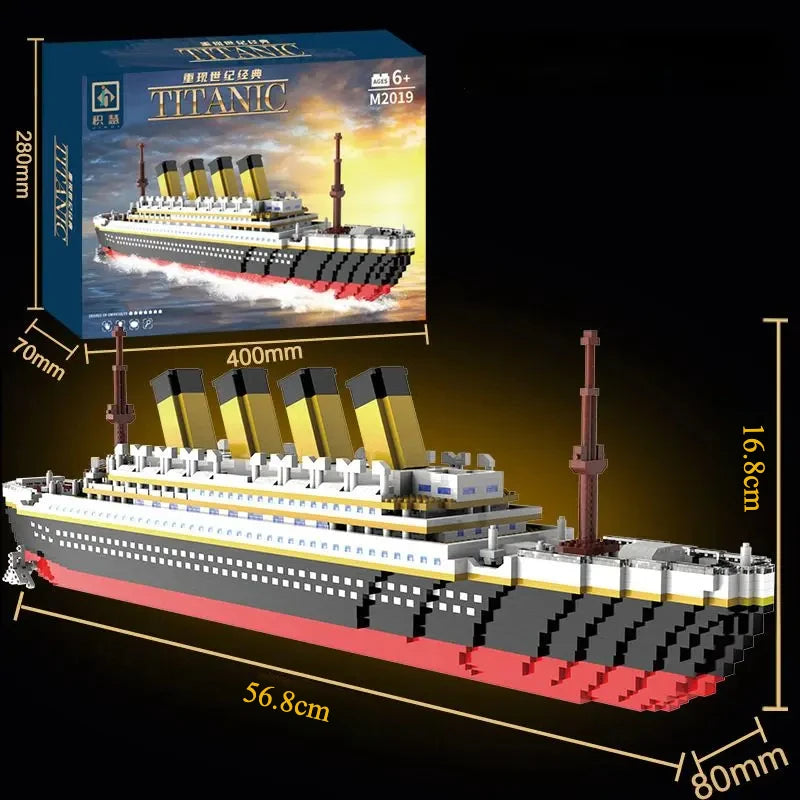 4000+Pcs Titanic Model Cruise Ship Building Blocks MOC Boat Bricks Collection DIY Construction Toys for Children Gift