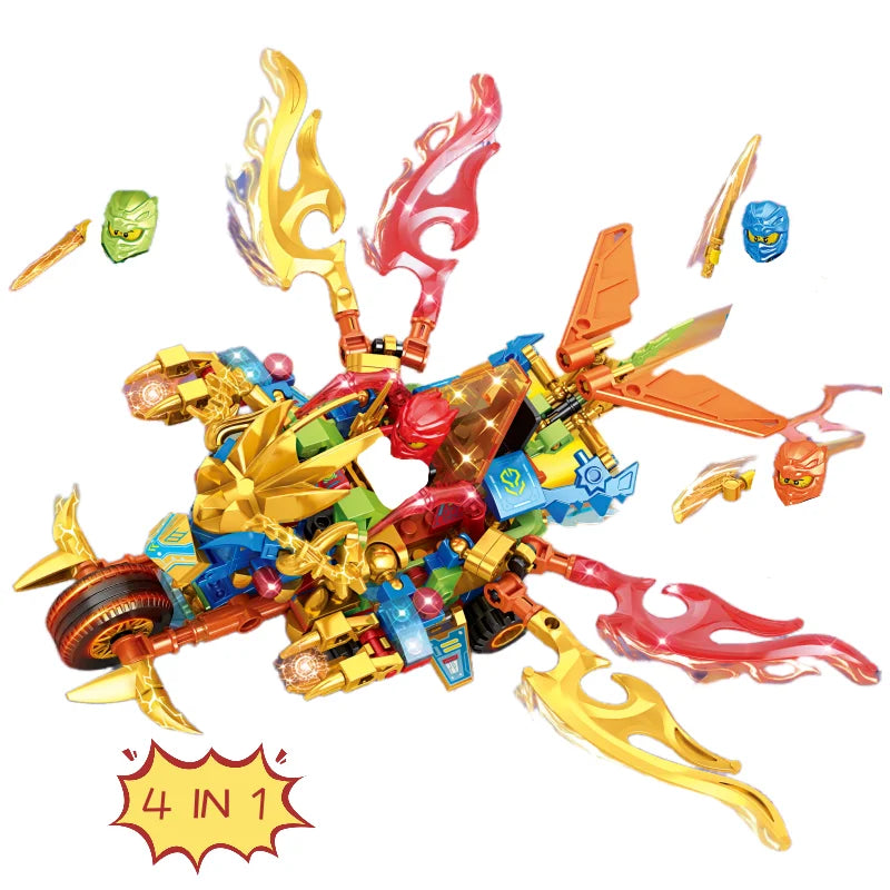 Technical Expert Famous Motorcycle Ninja Building Blocks Mini Model Action Figures Simulation Locomotive Transformation Toy Gift