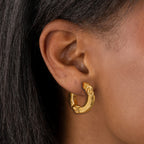 18k Gold Plated Stainless Steel GVintage Nichel Round Light Luxury High-end Earrings Women Rust Proof Exquisite Jewelry