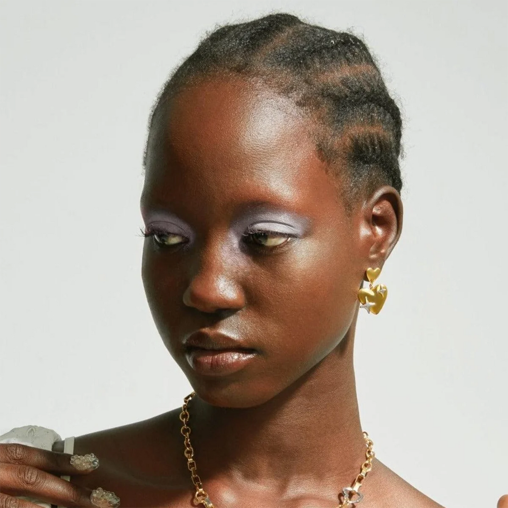 18K PVD-belagt modegeometrisk kærlighedshjerte med to firkantede øreringe i rustfrit stål, kvinder forhindrer allergi Stilfuld gave