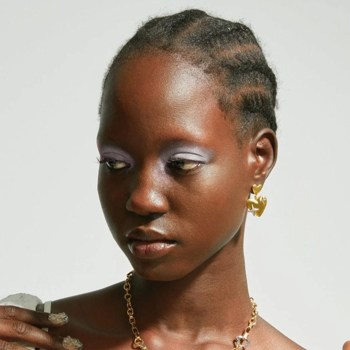 18K PVD-belagt modegeometrisk kærlighedshjerte med to firkantede øreringe i rustfrit stål, kvinder forhindrer allergi Stilfuld gave