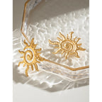 Kreativ 18k forgyldt sommerfugl metal roterende tråd solformet rustfrit stål Chic mode ørestikker charme smykker kvinder