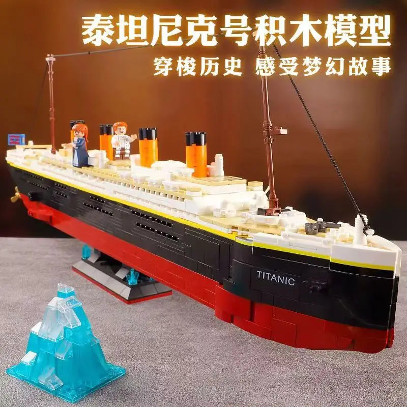IN STOCK 66010 Titanic Building Blocks Model MOC Idea Iceberg and Ship Bricks Assembling Toys for Boys Gift Set