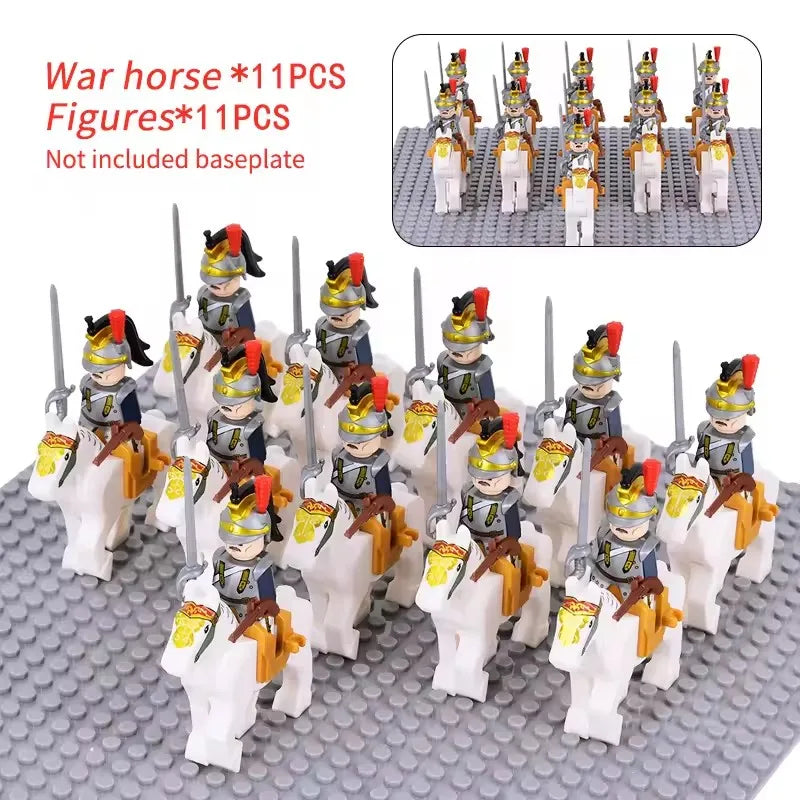 10pcs Napoleonic Wars Military Soldiers Building Blocks WW2 Mini Figures French British Fusilier Rifles Weapons Toys For Kids