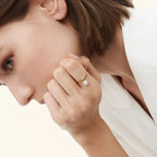 18k Gold Plated Stainless Steel Simple Elegant Freshwater Pearl Smooth Ring Size 7 Women Trendy Charm Chic Jewelry Gala Gift