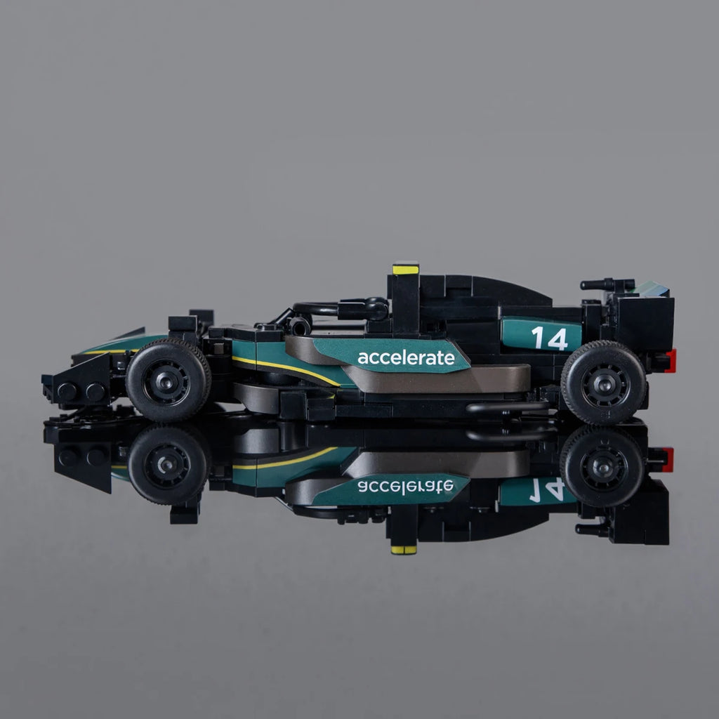 Exquisite Simulation Building Block Series Mini AMR24 Race Car Model Kits MOC Creative Children's Birthday Gifts Toys Vehicle