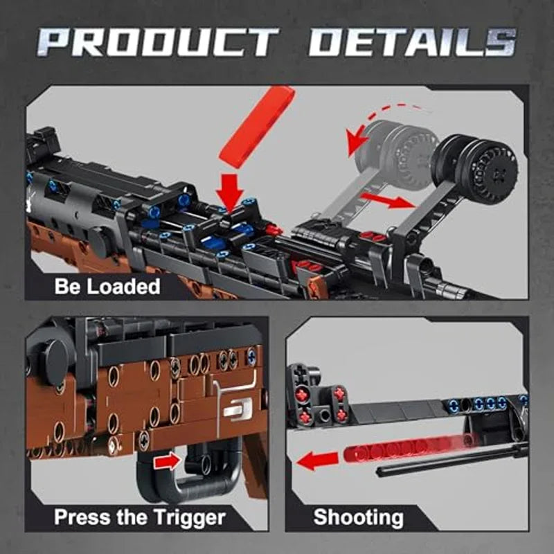 2025 neue 1206PCS 98K Stil Gebäude Block Gewehr Modell Kit DIY Montage Spielzeug Militär Sammeln Kreative Bau Jungen spielzeug