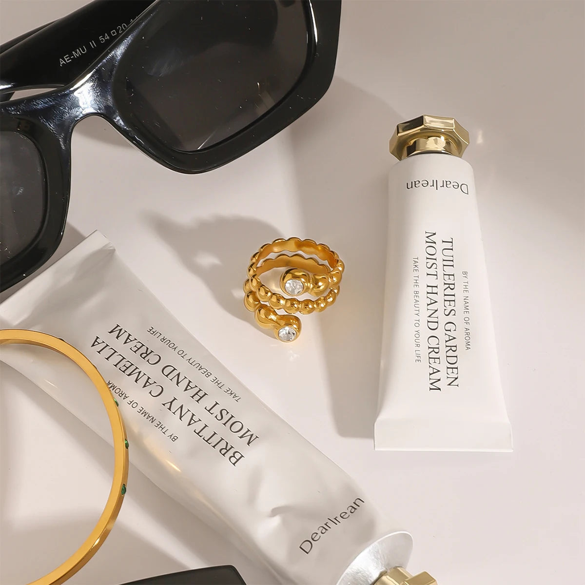 18k Gold Plated Stainless Steel High End Diamond Light Luxury High-end Snake Shaped Ring Prevent Allergy Charm Jewelry